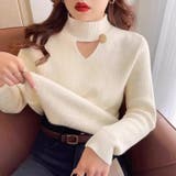 裏起毛カットアウトニット リブニット 裏起毛 | COCOMOMO | 詳細画像3