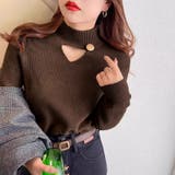 裏起毛カットアウトニット リブニット 裏起毛 | COCOMOMO | 詳細画像15 