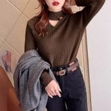 裏起毛カットアウトニット リブニット 裏起毛 | COCOMOMO | 詳細画像18 