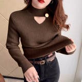 裏起毛カットアウトニット リブニット 裏起毛 | COCOMOMO | 詳細画像19 