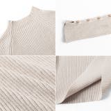 レイヤードにも使いやすいハイネックニット 袖ボタンニット リブニット | COCOMOMO | 詳細画像23