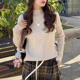 レイヤードにも使いやすいハイネックニット 袖ボタンニット リブニット | COCOMOMO | 詳細画像6