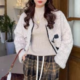 レイヤードにも使いやすいハイネックニット 袖ボタンニット リブニット | COCOMOMO | 詳細画像7