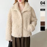 ベージュ | もこもこプードルファーブルゾン プードルファー ブルゾン | COCOMOMO