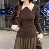 襟付きニット リブニット レイヤード風 | COCOMOMO | 詳細画像9 