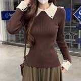 襟付きニット リブニット レイヤード風 | COCOMOMO | 詳細画像11 