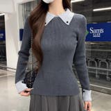 襟付きニット リブニット レイヤード風 | COCOMOMO | 詳細画像13 