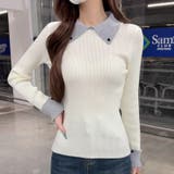 襟付きニット リブニット レイヤード風 | COCOMOMO | 詳細画像2 