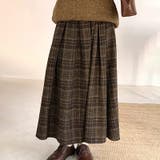 チェックスカート プリーツスカート ロングスカート | COCOMOMO | 詳細画像2 
