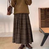 チェックスカート プリーツスカート ロングスカート | COCOMOMO | 詳細画像4 