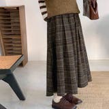 チェックスカート プリーツスカート ロングスカート | COCOMOMO | 詳細画像5 