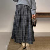 チェックスカート プリーツスカート ロングスカート | COCOMOMO | 詳細画像7 