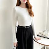 ふわふわ、あったか裏シャギー 裏起毛 メロウフリルニット | COCOMOMO | 詳細画像26