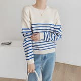 ボーダーニット クルーネック ニットセーター | COCOMOMO | 詳細画像14