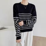 ボーダーニット クルーネック ニットセーター | COCOMOMO | 詳細画像15