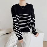 ボーダーニット クルーネック ニットセーター | COCOMOMO | 詳細画像16