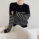 ボーダーニット クルーネック ニットセーター | COCOMOMO | 詳細画像17