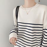 ボーダーニット クルーネック ニットセーター | COCOMOMO | 詳細画像4