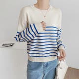 ボーダーニット クルーネック ニットセーター | COCOMOMO | 詳細画像9