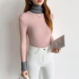 レイヤード風ニット 配色ニット タートルネック | COCOMOMO | 詳細画像5