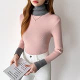 レイヤード風ニット 配色ニット タートルネック | COCOMOMO | 詳細画像6