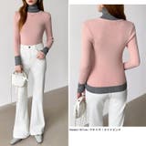 レイヤード風ニット 配色ニット タートルネック | COCOMOMO | 詳細画像7