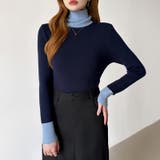 レイヤード風ニット 配色ニット タートルネック | COCOMOMO | 詳細画像13