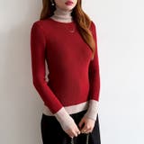 レイヤード風ニット 配色ニット タートルネック | COCOMOMO | 詳細画像20