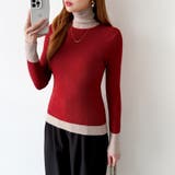 レイヤード風ニット 配色ニット タートルネック | COCOMOMO | 詳細画像21