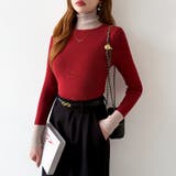 レイヤード風ニット 配色ニット タートルネック | COCOMOMO | 詳細画像23