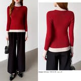 レイヤード風ニット 配色ニット タートルネック | COCOMOMO | 詳細画像25