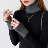 レイヤード風ニット 配色ニット タートルネック | COCOMOMO | 詳細画像32