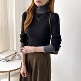 レイヤード風ニット 配色ニット タートルネック | COCOMOMO | 詳細画像35