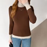 レイヤード風ニット 配色ニット タートルネック | COCOMOMO | 詳細画像42