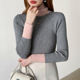 レイヤード風ニット 配色ニット タートルネック | COCOMOMO | 詳細画像54