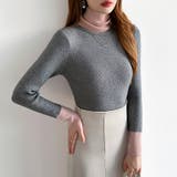 レイヤード風ニット 配色ニット タートルネック | COCOMOMO | 詳細画像55