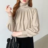 2wayネックバルーンスリーブニット ハイネック ニット | COCOMOMO | 詳細画像28 