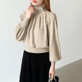 2wayネックバルーンスリーブニット ハイネック ニット | COCOMOMO | 詳細画像29 