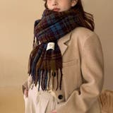 チェック柄マフラー マフラー ロゴタグマフラー | COCOMOMO | 詳細画像10 