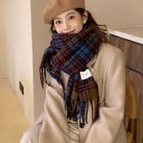 チェック柄マフラー マフラー ロゴタグマフラー | COCOMOMO | 詳細画像11 