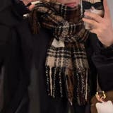 チェック柄マフラー マフラー ロゴタグマフラー | COCOMOMO | 詳細画像5 