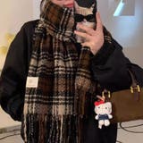 チェック柄マフラー マフラー ロゴタグマフラー | COCOMOMO | 詳細画像6 