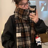 チェック柄マフラー マフラー ロゴタグマフラー | COCOMOMO | 詳細画像7 