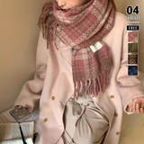 ピンク | チェック柄マフラー マフラー ロゴタグマフラー | COCOMOMO