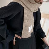 ロゴタグがおしゃれなヘリンボーンマフラー マフラー 韓国ファッション | COCOMOMO | 詳細画像11 