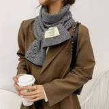 ロゴタグがおしゃれなヘリンボーンマフラー マフラー 韓国ファッション | COCOMOMO | 詳細画像20 