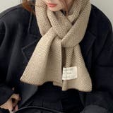 ロゴタグがおしゃれなヘリンボーンマフラー マフラー 韓国ファッション | COCOMOMO | 詳細画像8 