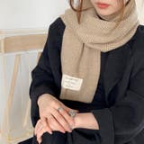 ロゴタグがおしゃれなヘリンボーンマフラー マフラー 韓国ファッション | COCOMOMO | 詳細画像9 