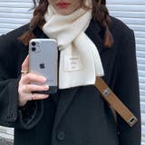 ロゴタグがおしゃれなヘリンボーンマフラー マフラー 韓国ファッション | COCOMOMO | 詳細画像6 