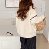 配色ステッチニット ドロップショルダー ニットセーター | COCOMOMO | 詳細画像10